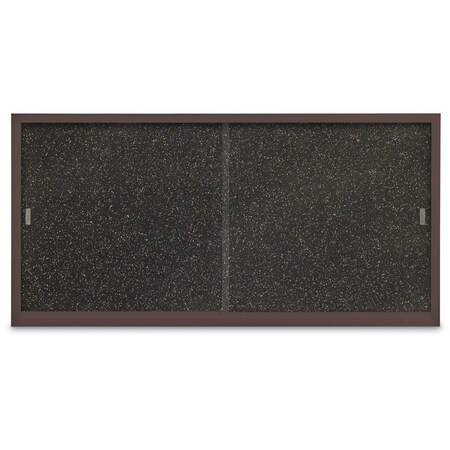 United Visual Products Sliding Door Indoor Enclosed Corkboard, 7, UV9027ACS-SATIN-AMETHY UV9027ACS-SATIN-AMETHY